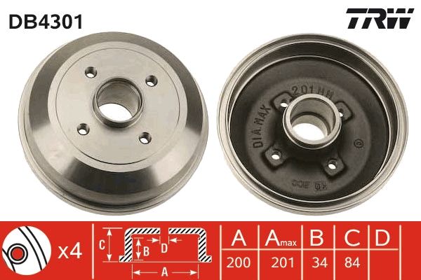 Гальмівний барабан TRW DB4301