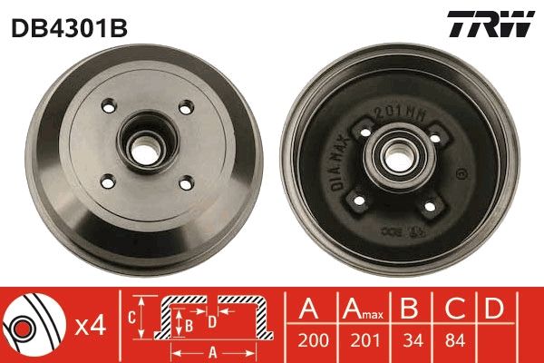 Гальмівний барабан TRW DB4301B