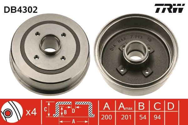 Brake Drum TRW DB4302