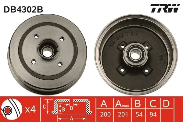Гальмівний барабан TRW DB4302B