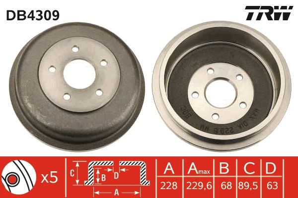 Brake Drum TRW DB4309