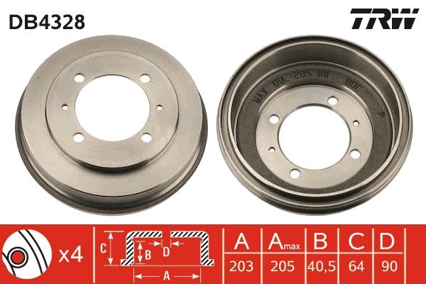 Гальмівний барабан TRW DB4328