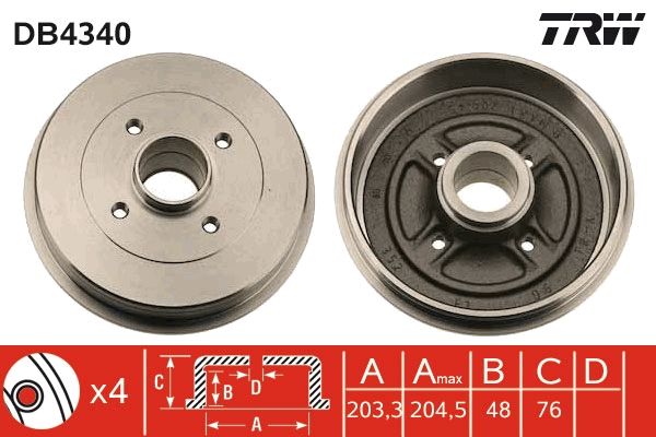 Brake Drum TRW DB4340