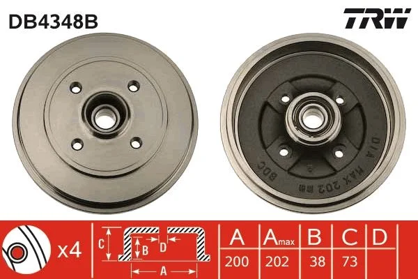 Brake Drum TRW DB4348B