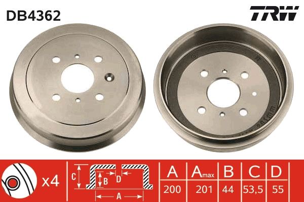 Brake Drum TRW DB4362