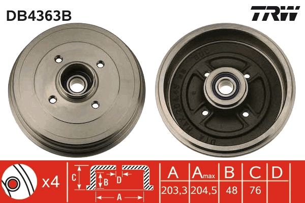 Гальмівний барабан TRW DB4363B