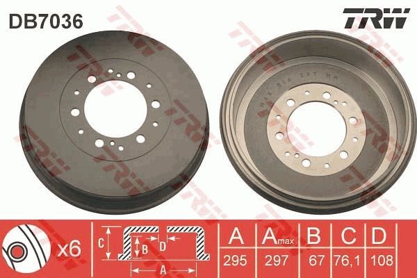 Brake Drum TRW DB7036