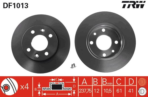 Brake Disc TRW DF1013