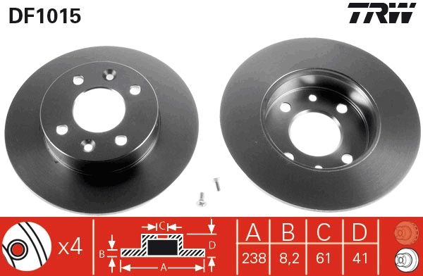 Brake Disc TRW DF1015