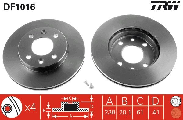 Brake Disc TRW DF1016