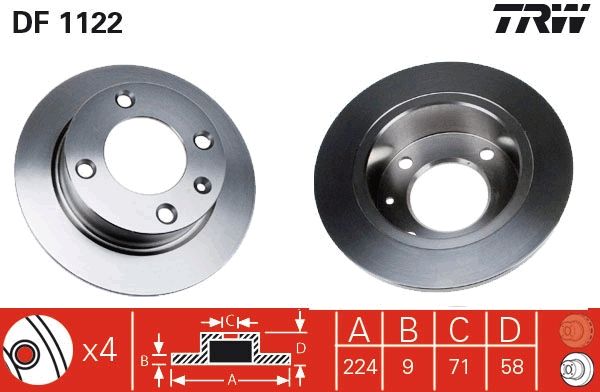 Brake Disc TRW DF1122