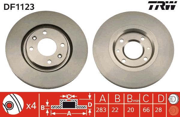 Brake Disc TRW DF1123