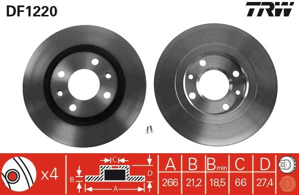 Brake Disc TRW DF1220