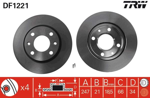 Brake Disc TRW DF1221