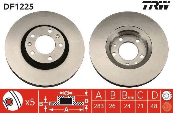 Brake Disc TRW DF1225