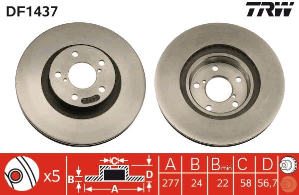 Brake Disc TRW DF1437