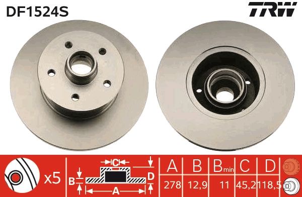 Brake Disc TRW DF1524S