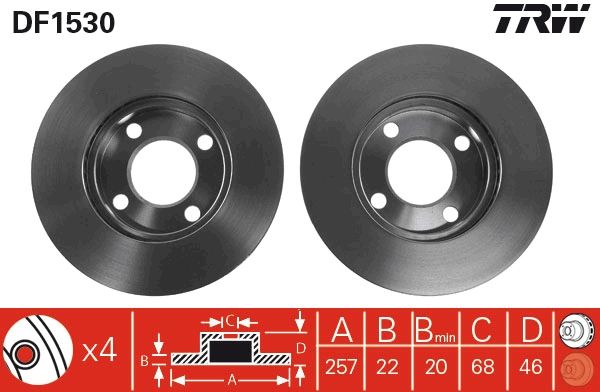 Brake Disc TRW DF1530