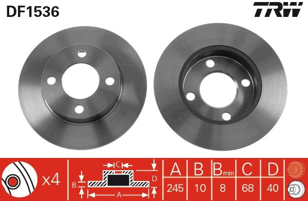 Brake Disc TRW DF1536