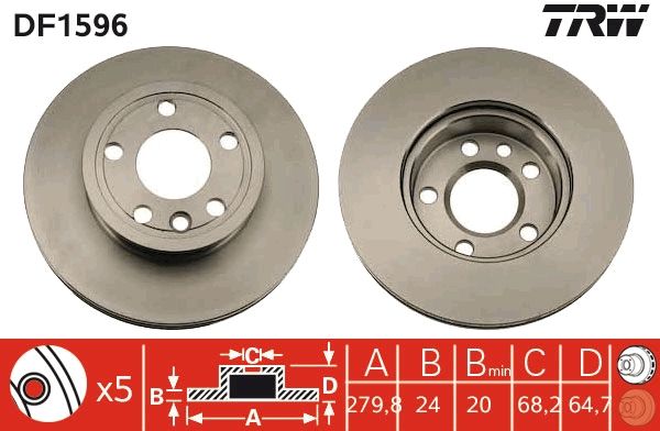 Brake Disc TRW DF1596