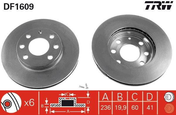 Brake Disc TRW DF1609