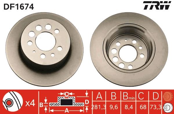 Brake Disc TRW DF1674