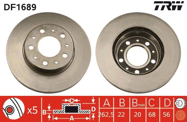 Brake Disc TRW DF1689