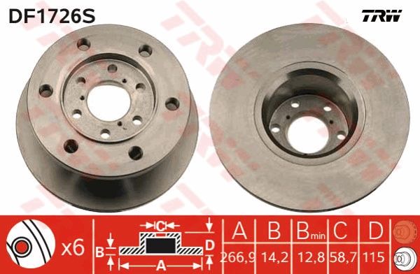 Brake Disc TRW DF1726S