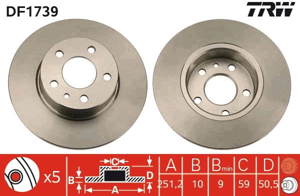 Brake Disc TRW DF1739