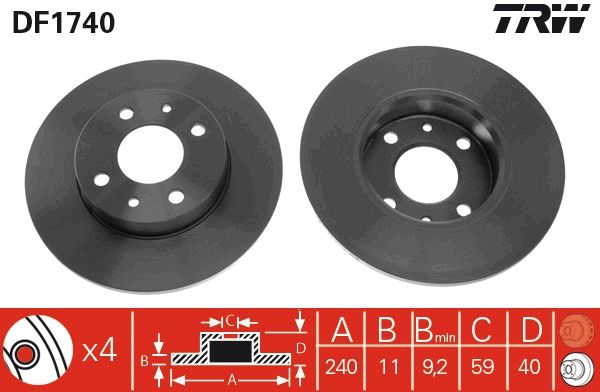 Brake Disc TRW DF1740