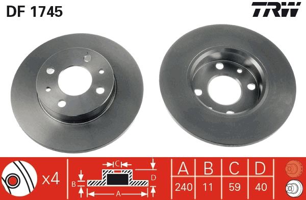 Brake Disc TRW DF1745