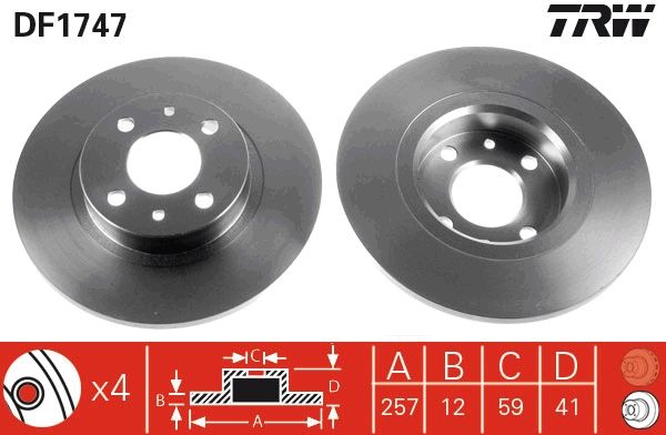 Brake Disc TRW DF1747