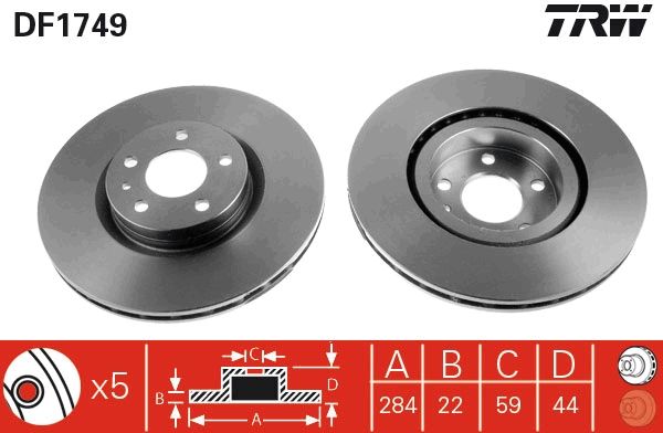 Brake Disc TRW DF1749