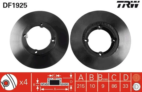 Brake Disc TRW DF1925