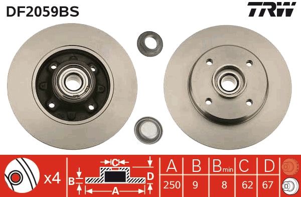 Brake Disc TRW DF2059BS