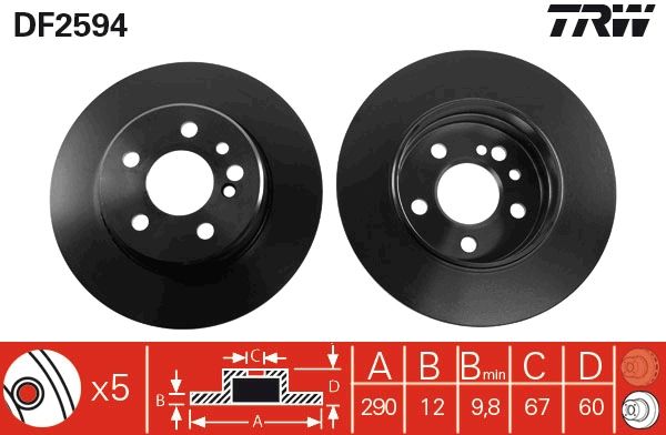 Brake Disc TRW DF2594