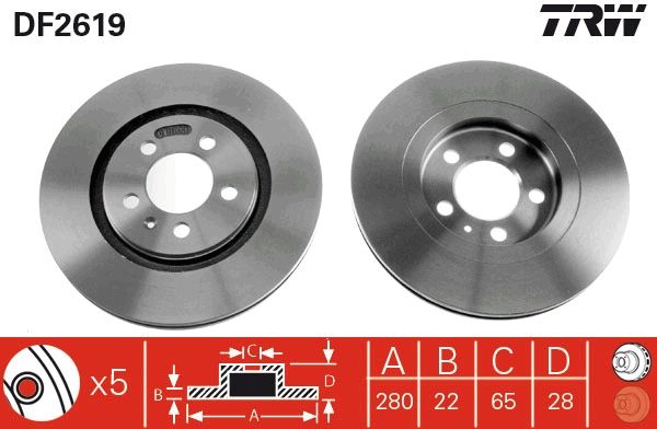 Brake Disc TRW DF2619