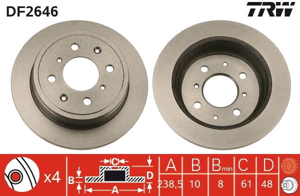 Brake Disc TRW DF2646