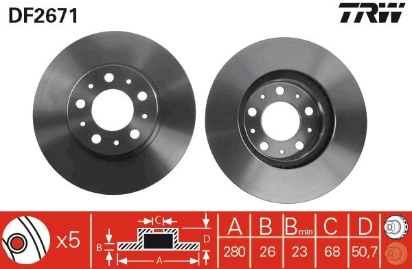 Brake Disc TRW DF2671