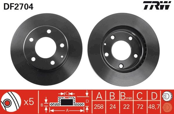 Brake Disc TRW DF2704