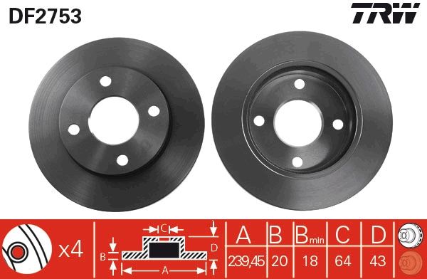 Brake Disc TRW DF2753