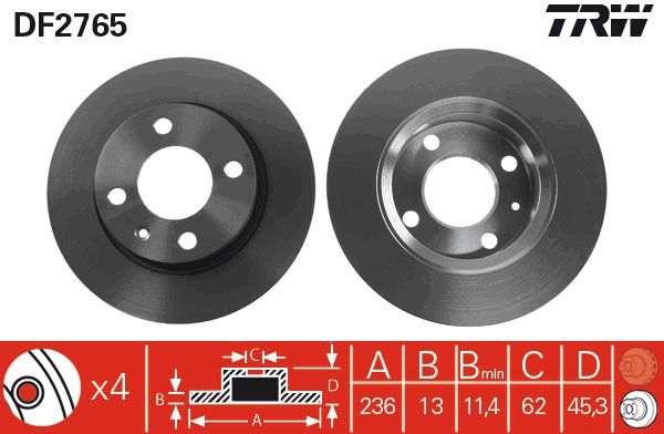 Brake Disc TRW DF2765