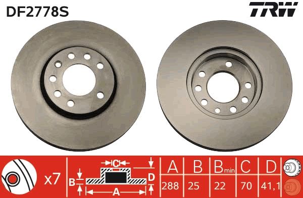 Brake Disc TRW DF2778S