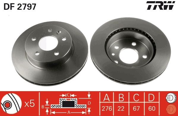 Brake Disc TRW DF2797