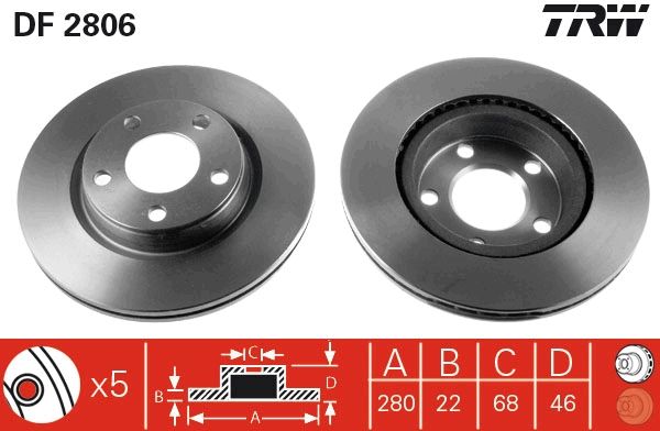 Brake Disc TRW DF2806