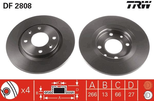 Brake Disc TRW DF2808