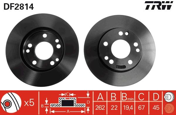 Brake Disc TRW DF2814