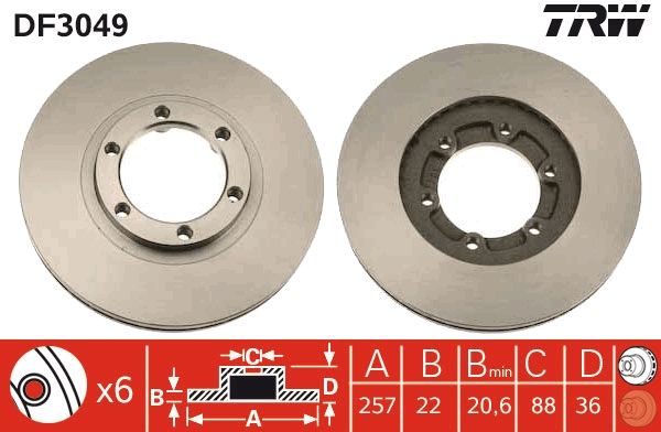 Brake Disc TRW DF3049