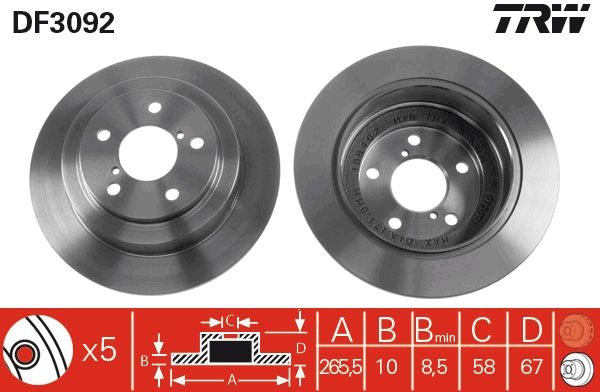 Brake Disc TRW DF3092