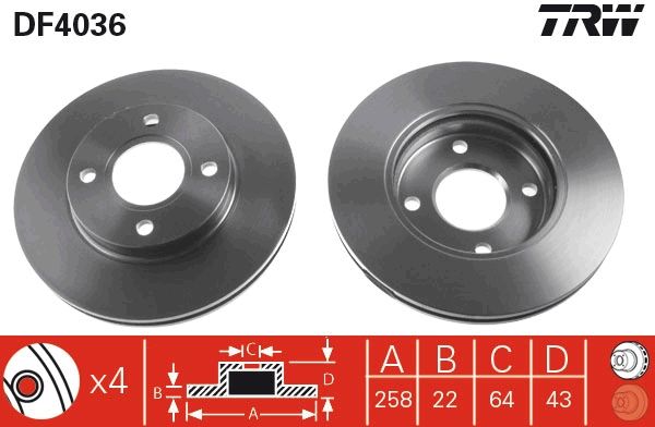 Brake Disc TRW DF4036